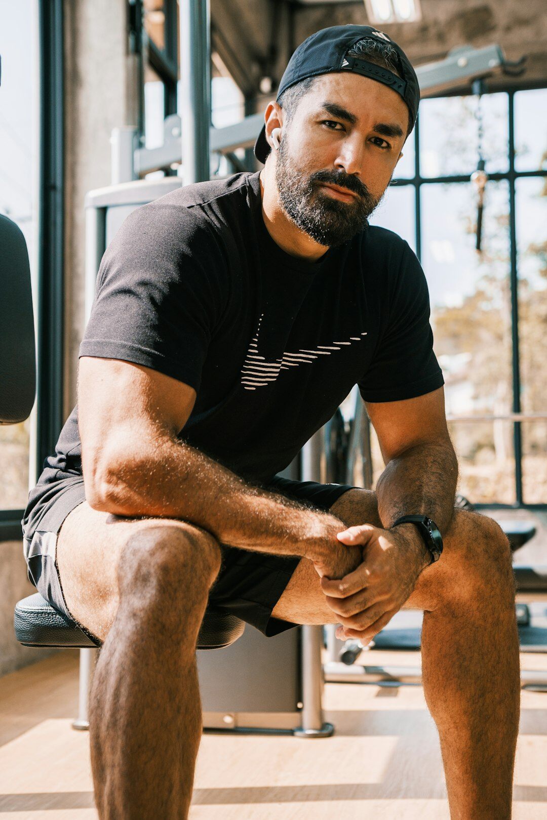 Male trainer portrait with beard